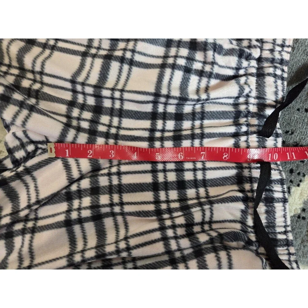 Narrow River Trading Co. Women's Fleece Pants w/ Pockets, Pink/Black Plaid, Lge